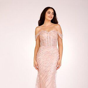 Lucci Lu Long Gown Style 1280 dress, size 2, Dusty Rose, BNWT